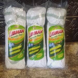 Microfiber Tornado Spin Mop Refill Reusable Libman Washable Includes 3 NEW